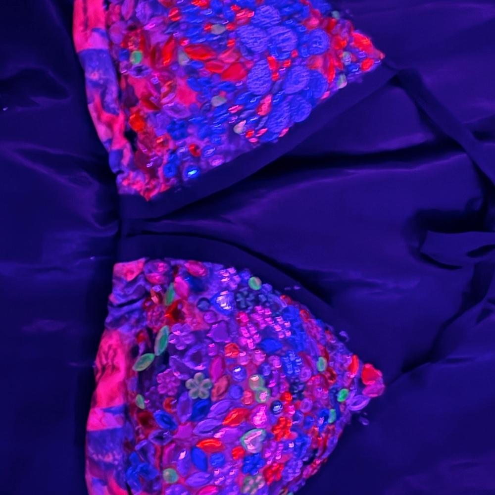 Designer Rhinestone Swim Suit - Picture 2 of 3